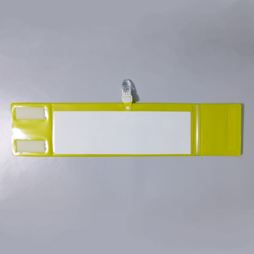 クリップ式記入式腕章　黄　　ビニール製　90×400㎜