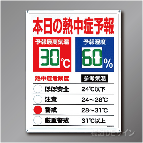 HO-185　鉄板製　熱中症予報板　600×450㎜