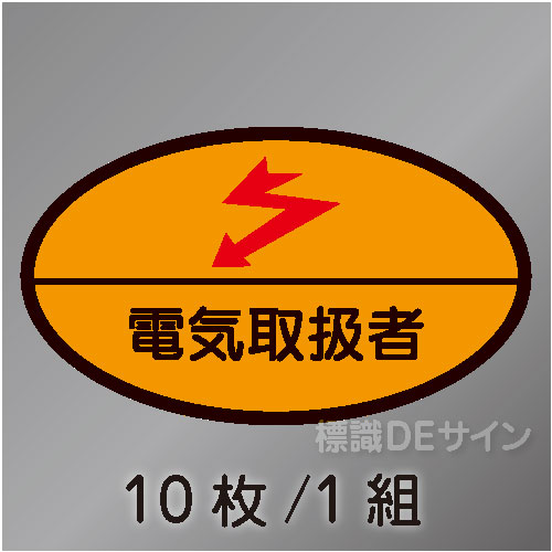 ヘルステ79　「電気取扱者」　10枚/1組　35×60㎜(楕円)