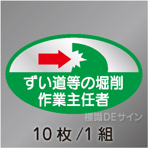 ヘルステ54　「ずい道等の掘削作業主任者」　10枚/1組　35×60㎜(楕円)