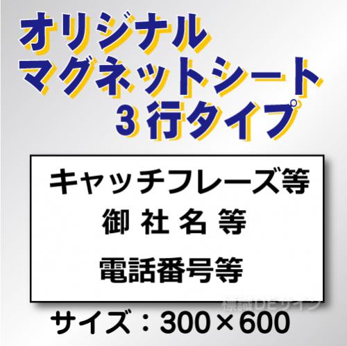 オリジナルマグネット　3行タイプ 300×600mmサイズ