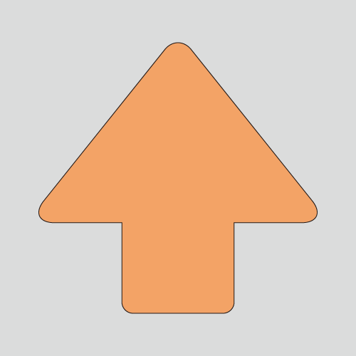 JIS配管識別方向表示ステッカー　切抜き矢印タイプ 　A107　大サイズ